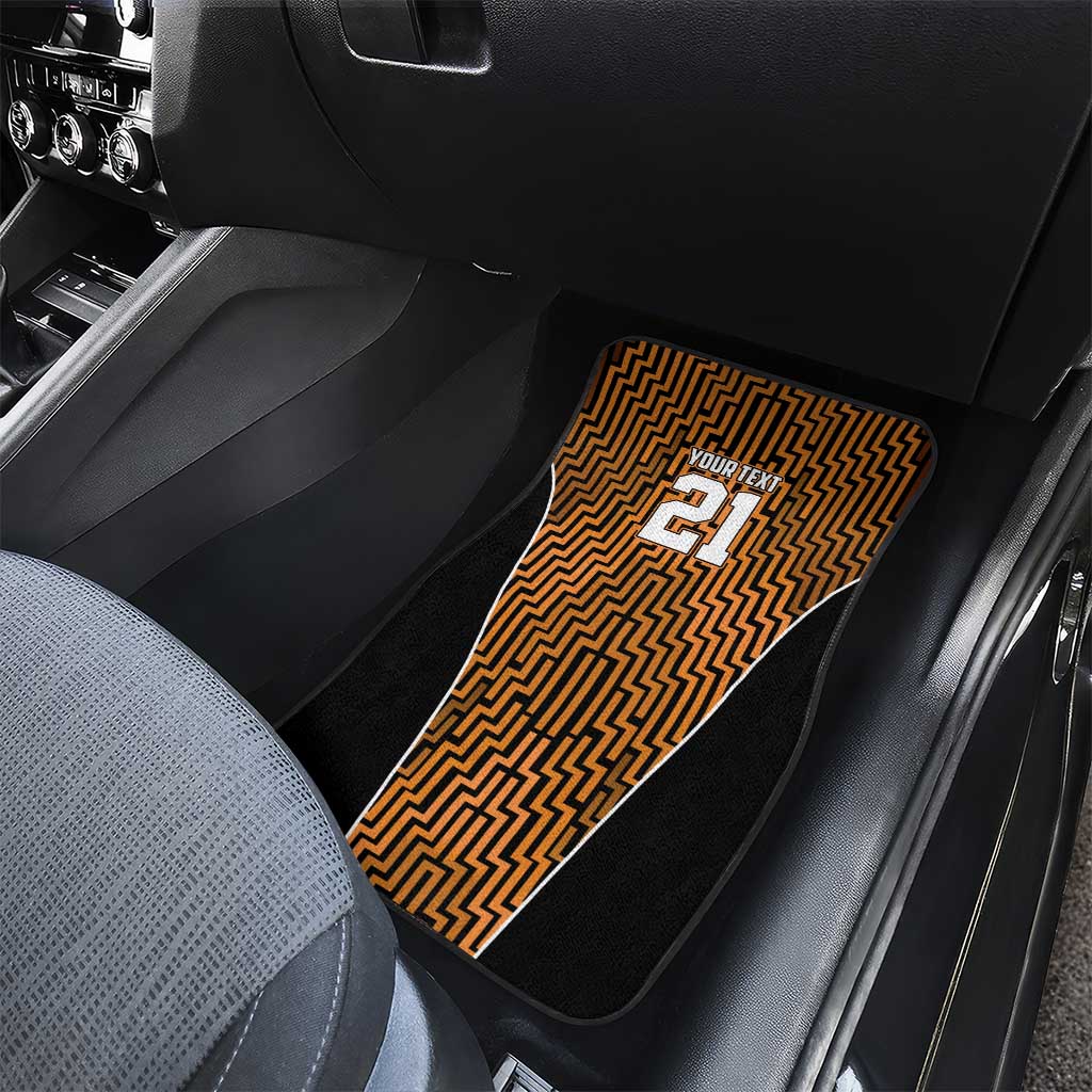 Custom Basketball New Zealand Car Mats Gold Maori Ta Moko Indigenous - Polynesian Pride