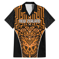 Custom Basketball New Zealand Family Matching Mermaid Dress and Hawaiian Shirt Gold Maori Ta Moko Indigenous - Polynesian Pride