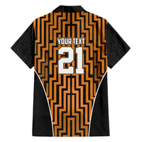 Custom Basketball New Zealand Family Matching Off Shoulder Short Dress and Hawaiian Shirt Gold Maori Ta Moko Indigenous - Polynesian Pride