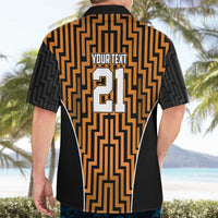 Custom Basketball New Zealand Hawaiian Shirt Gold Maori Ta Moko Indigenous - Polynesian Pride