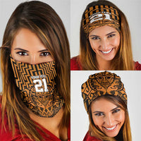 Basketball New Zealand Neck Gaiter Gold Maori Ta Moko Indigenous LT9