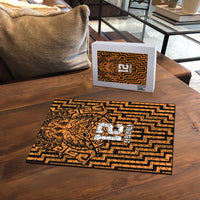 Custom Basketball New Zealand Puzzle Gold Maori Ta Moko Indigenous - Polynesian Pride