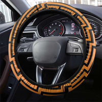 Basketball New Zealand Steering Wheel Cover Gold Maori Ta Moko Indigenous - Polynesian Pride