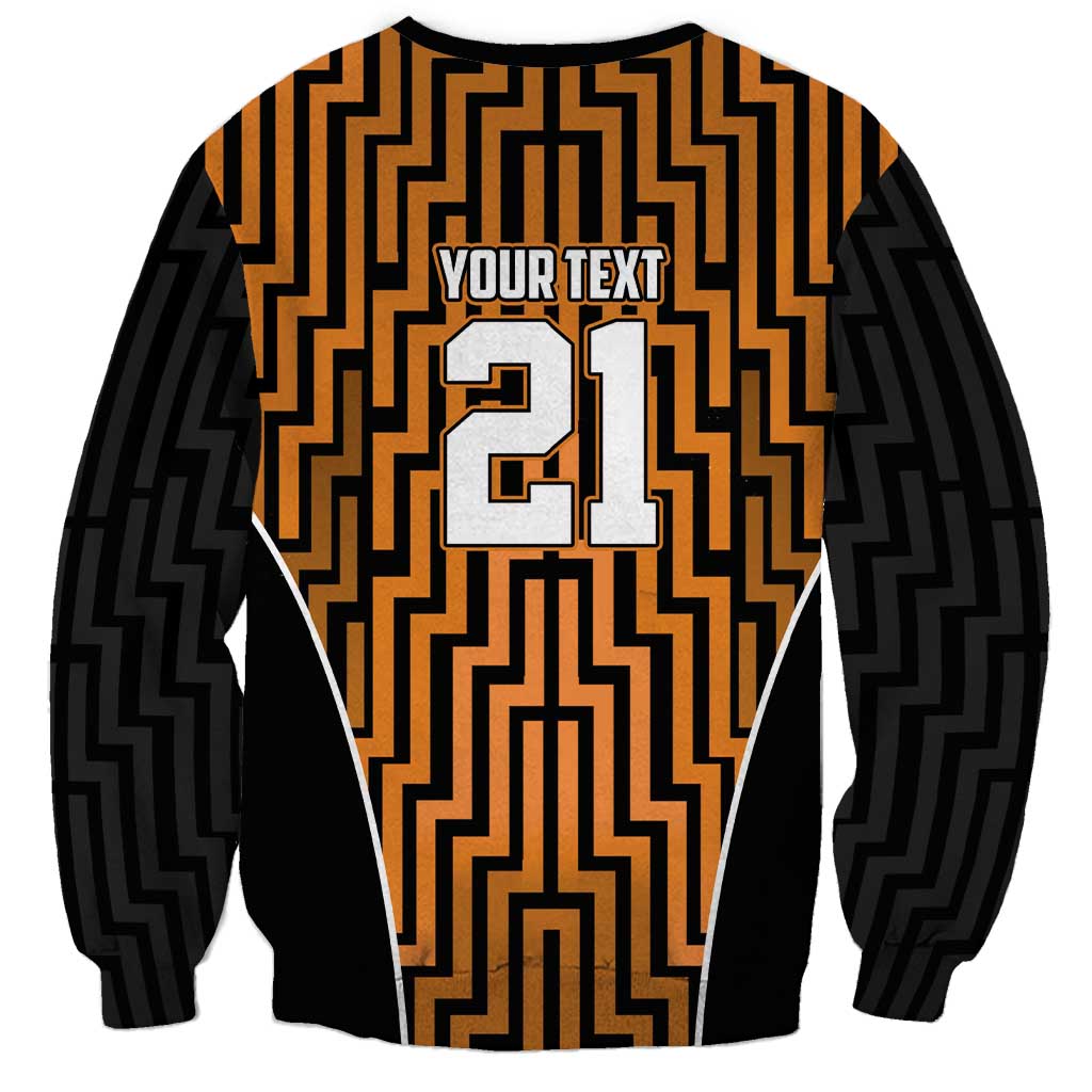 Custom Basketball New Zealand Sweatshirt Gold Maori Ta Moko Indigenous - Polynesian Pride