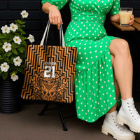 Custom Basketball New Zealand Tote Bag Gold Maori Ta Moko Indigenous - Polynesian Pride