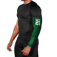 Custom Basketball New Zealand Arm Sleeves Green Maori Ta Moko Indigenous - Polynesian Pride