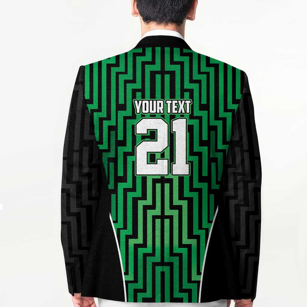 Custom Basketball New Zealand Blazer Green Maori Ta Moko Indigenous - Polynesian Pride