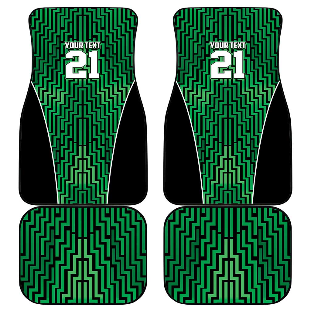 Custom Basketball New Zealand Car Mats Green Maori Ta Moko Indigenous - Polynesian Pride
