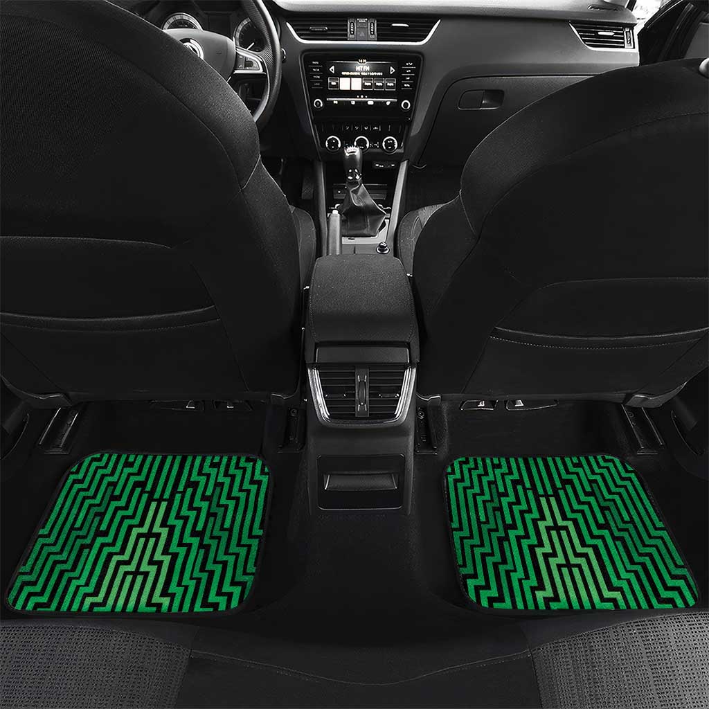 Custom Basketball New Zealand Car Mats Green Maori Ta Moko Indigenous - Polynesian Pride