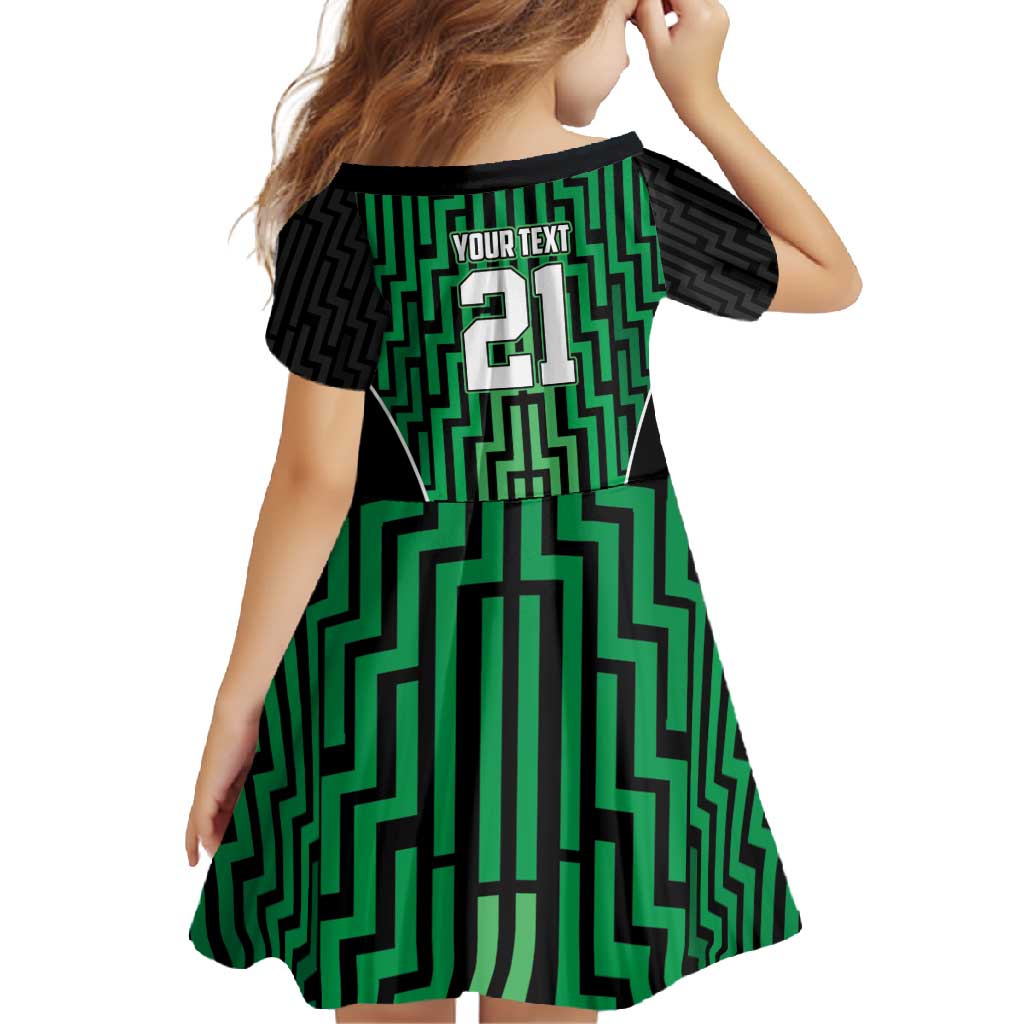 Custom Basketball New Zealand Family Matching Mermaid Dress and Hawaiian Shirt Green Maori Ta Moko Indigenous - Polynesian Pride