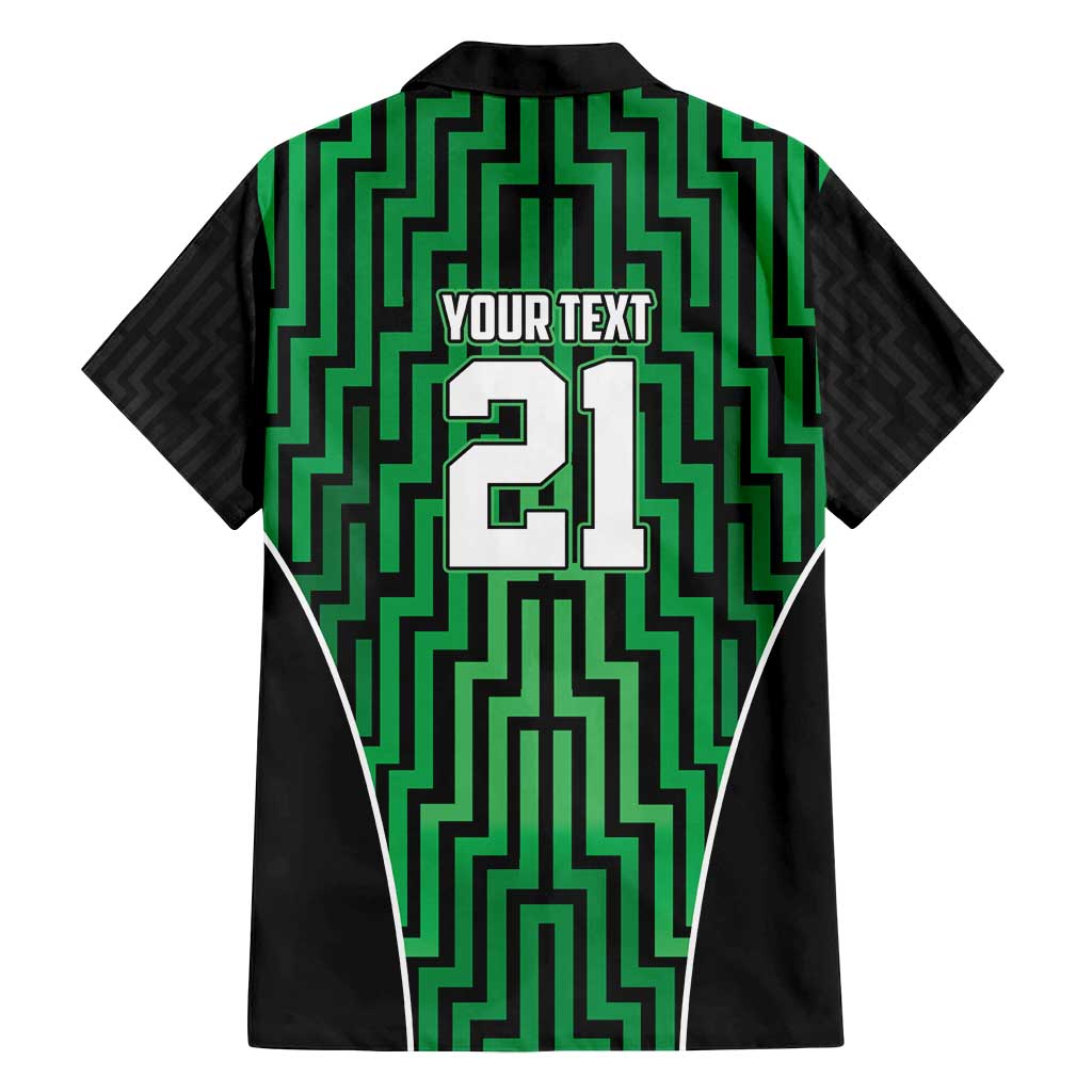 Custom Basketball New Zealand Family Matching Puletasi and Hawaiian Shirt Green Maori Ta Moko Indigenous - Polynesian Pride