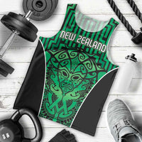 Custom Basketball New Zealand Men Tank Top Green Maori Ta Moko Indigenous - Polynesian Pride