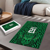 Custom Basketball New Zealand Puzzle Green Maori Ta Moko Indigenous - Polynesian Pride