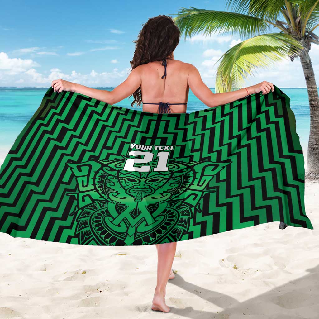 Custom Basketball New Zealand Sarong Green Maori Ta Moko Indigenous - Polynesian Pride