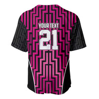 Custom Basketball New Zealand Baseball Jersey Pink Maori Ta Moko Indigenous - Polynesian Pride