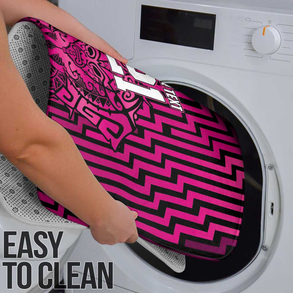 Custom Basketball New Zealand Bathroom Set Pink Maori Ta Moko Indigenous - Polynesian Pride