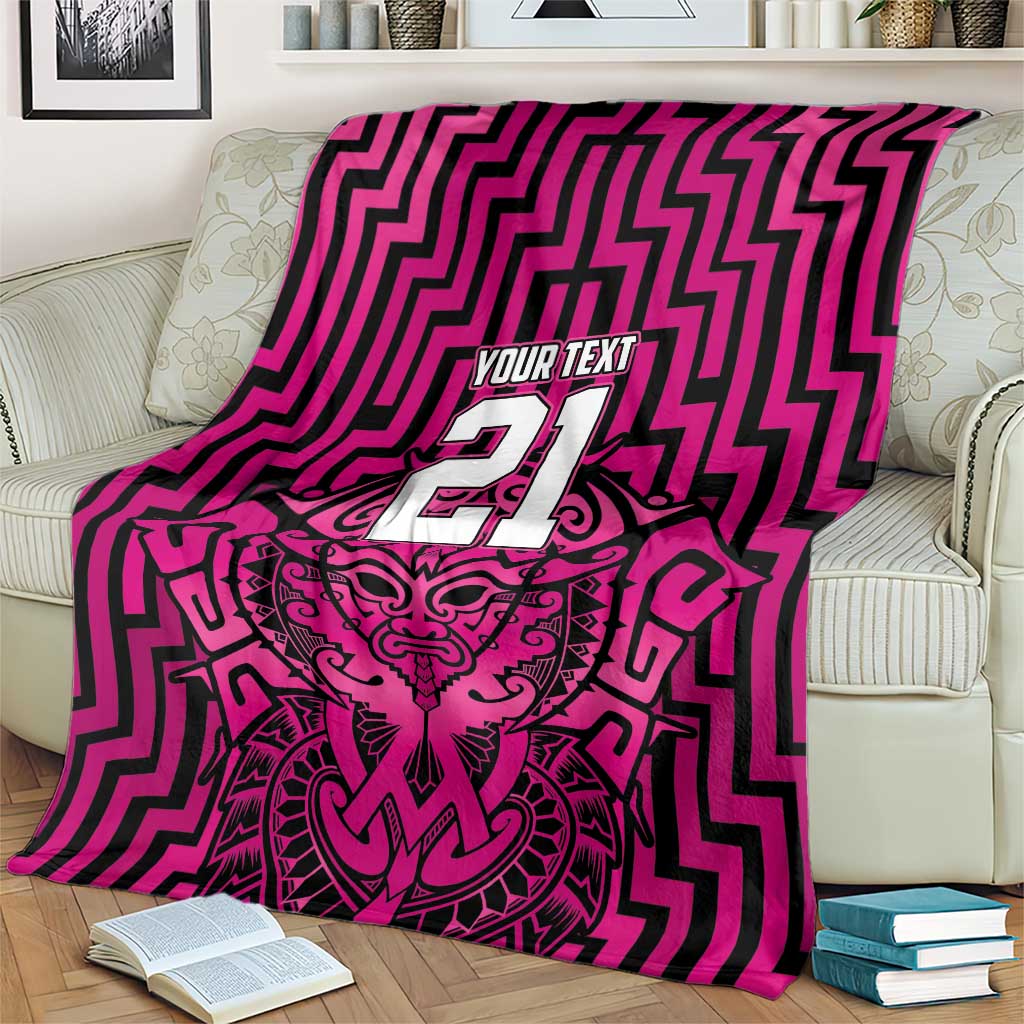 Custom Basketball New Zealand Blanket Pink Maori Ta Moko Indigenous - Polynesian Pride