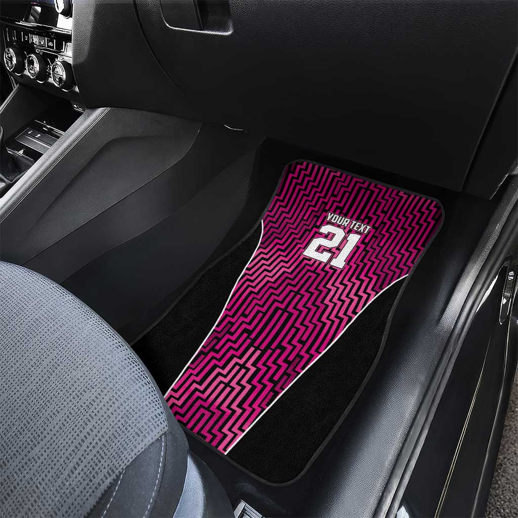 Custom Basketball New Zealand Car Mats Pink Maori Ta Moko Indigenous - Polynesian Pride