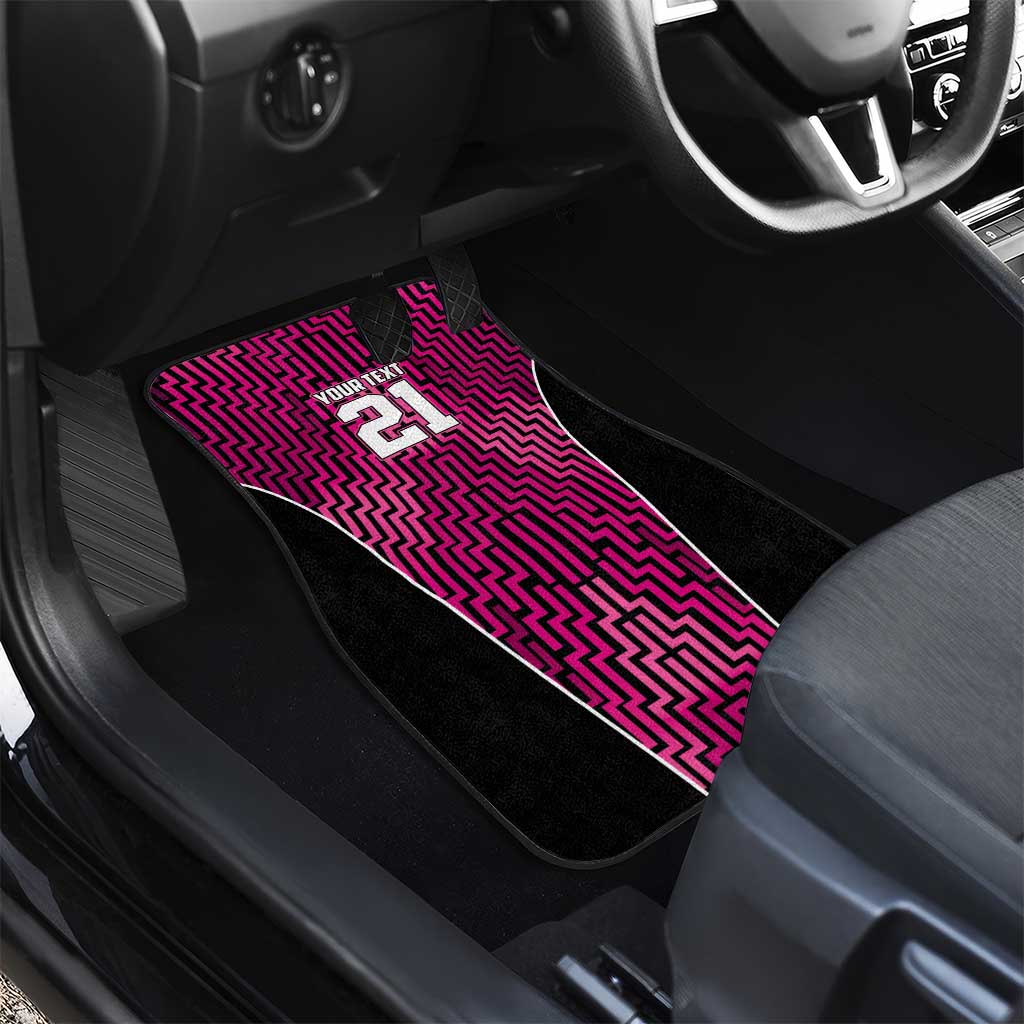 Custom Basketball New Zealand Car Mats Pink Maori Ta Moko Indigenous - Polynesian Pride