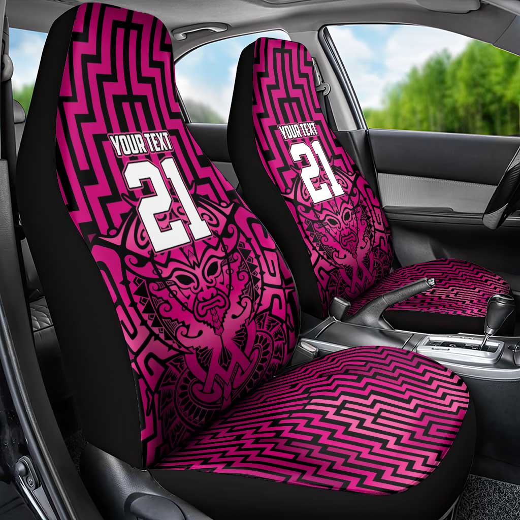 Custom Basketball New Zealand Car Seat Cover Pink Maori Ta Moko Indigenous - Polynesian Pride
