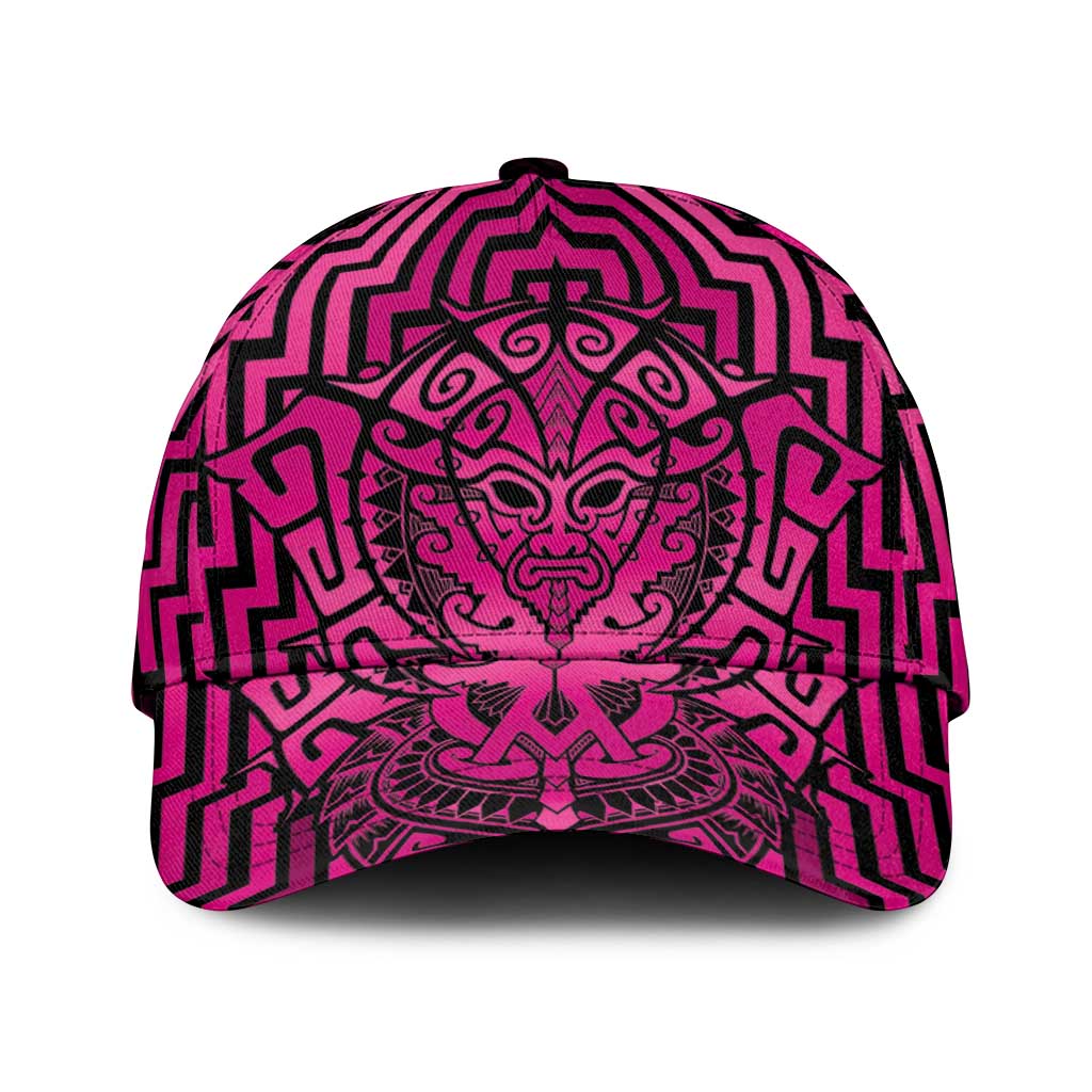 Basketball New Zealand Classic Cap Pink Maori Ta Moko Indigenous - Polynesian Pride