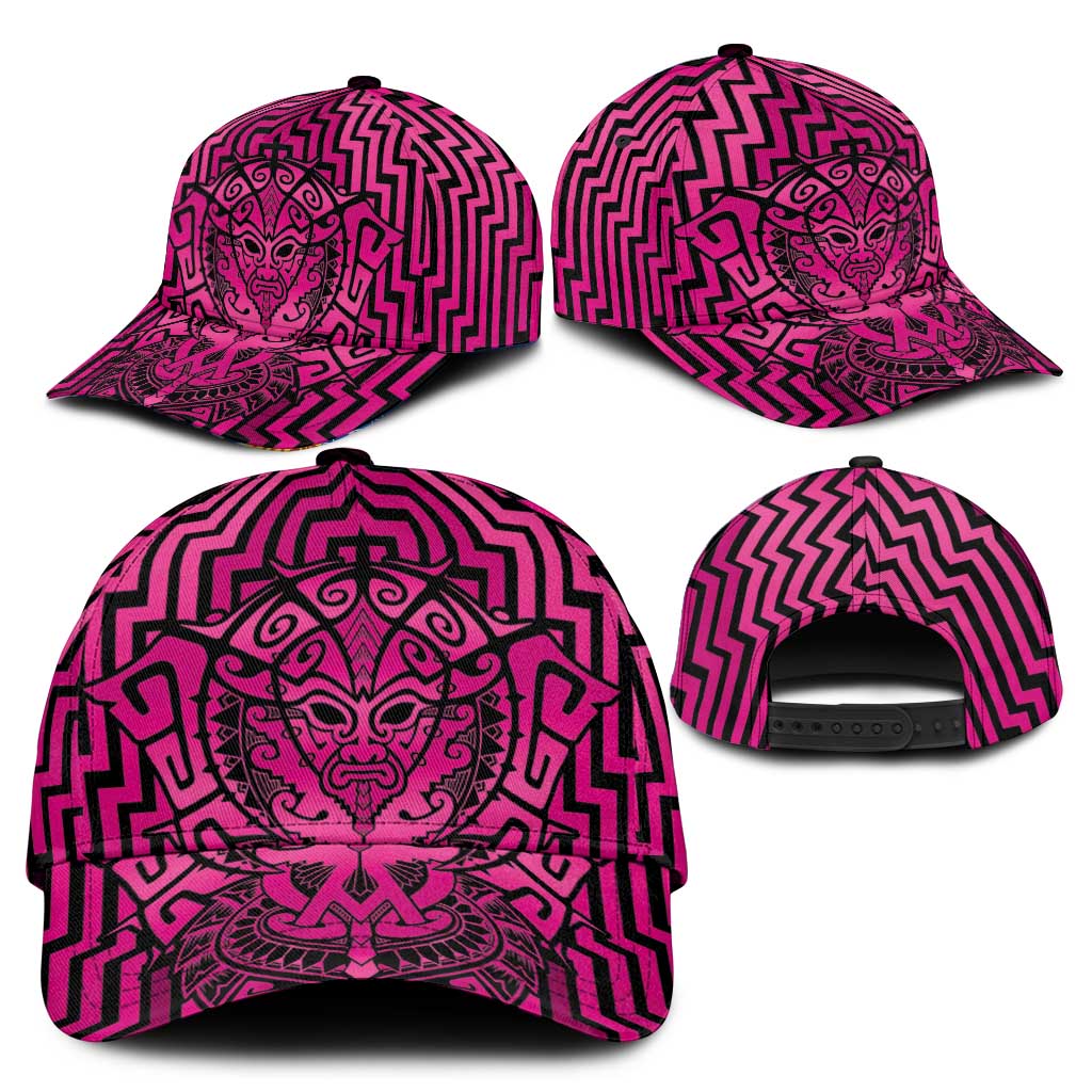 Basketball New Zealand Classic Cap Pink Maori Ta Moko Indigenous - Polynesian Pride