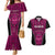 Custom Basketball New Zealand Couples Matching Mermaid Dress and Hawaiian Shirt Pink Maori Ta Moko Indigenous - Polynesian Pride