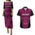 Custom Basketball New Zealand Couples Matching Puletasi and Hawaiian Shirt Pink Maori Ta Moko Indigenous - Polynesian Pride