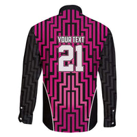 Custom Basketball New Zealand Family Matching Long Sleeve Bodycon Dress and Hawaiian Shirt Pink Maori Ta Moko Indigenous - Polynesian Pride