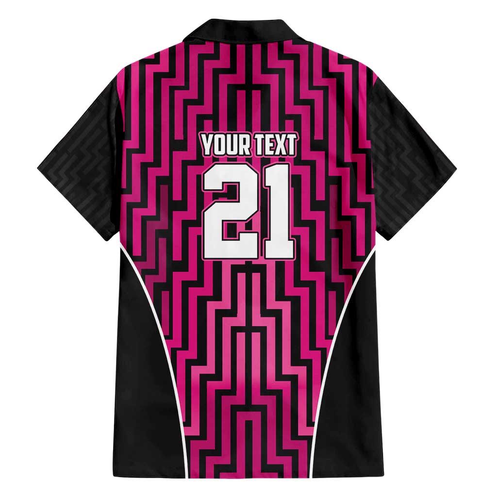 Custom Basketball New Zealand Family Matching Short Sleeve Bodycon Dress and Hawaiian Shirt Pink Maori Ta Moko Indigenous - Polynesian Pride