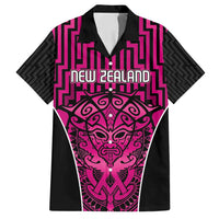 Custom Basketball New Zealand Family Matching Summer Maxi Dress and Hawaiian Shirt Pink Maori Ta Moko Indigenous - Polynesian Pride
