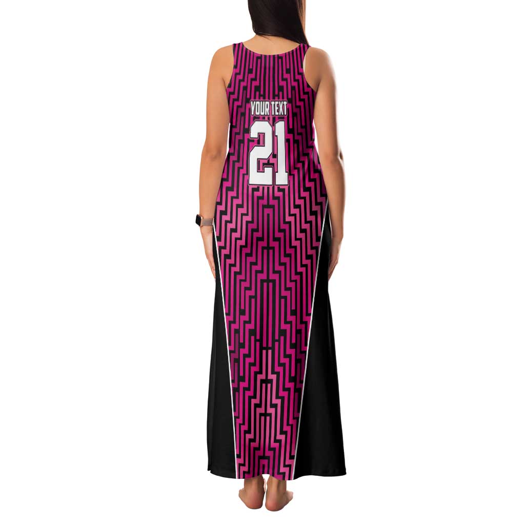 Custom Basketball New Zealand Family Matching Tank Maxi Dress and Hawaiian Shirt Pink Maori Ta Moko Indigenous - Polynesian Pride