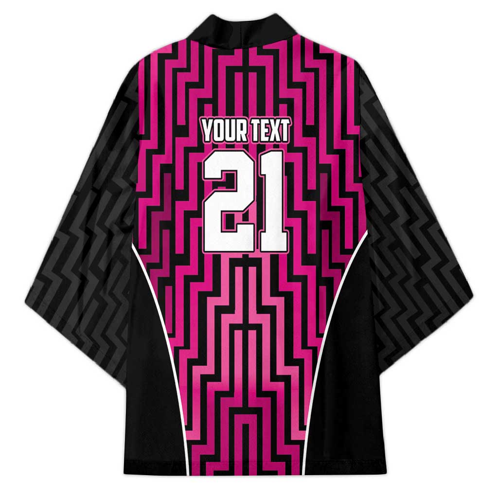 Custom Basketball New Zealand Kimono Pink Maori Ta Moko Indigenous - Polynesian Pride