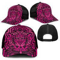 Basketball New Zealand Mesh Trucker Cap Pink Maori Ta Moko Indigenous - Polynesian Pride