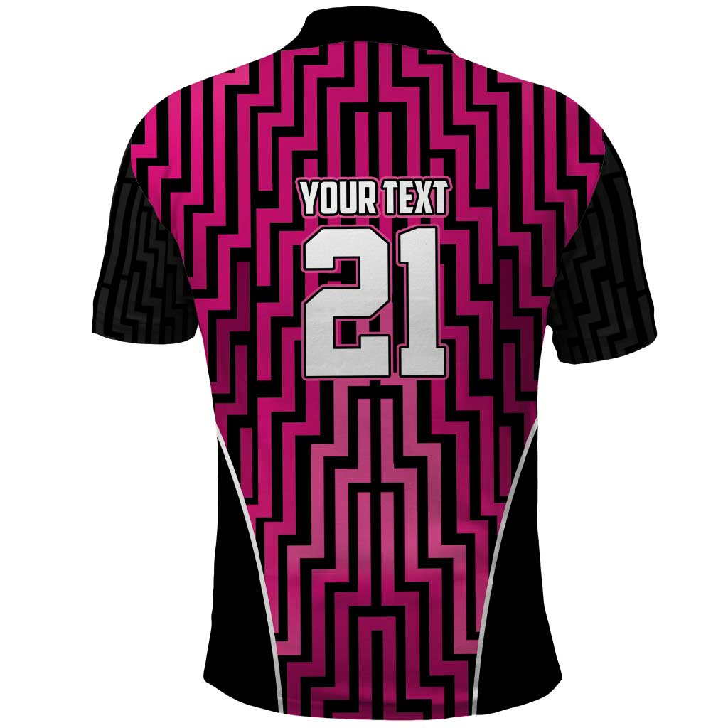 Custom Basketball New Zealand Polo Shirt Pink Maori Ta Moko Indigenous - Polynesian Pride