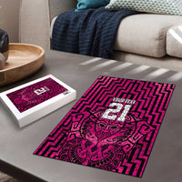 Custom Basketball New Zealand Puzzle Pink Maori Ta Moko Indigenous - Polynesian Pride