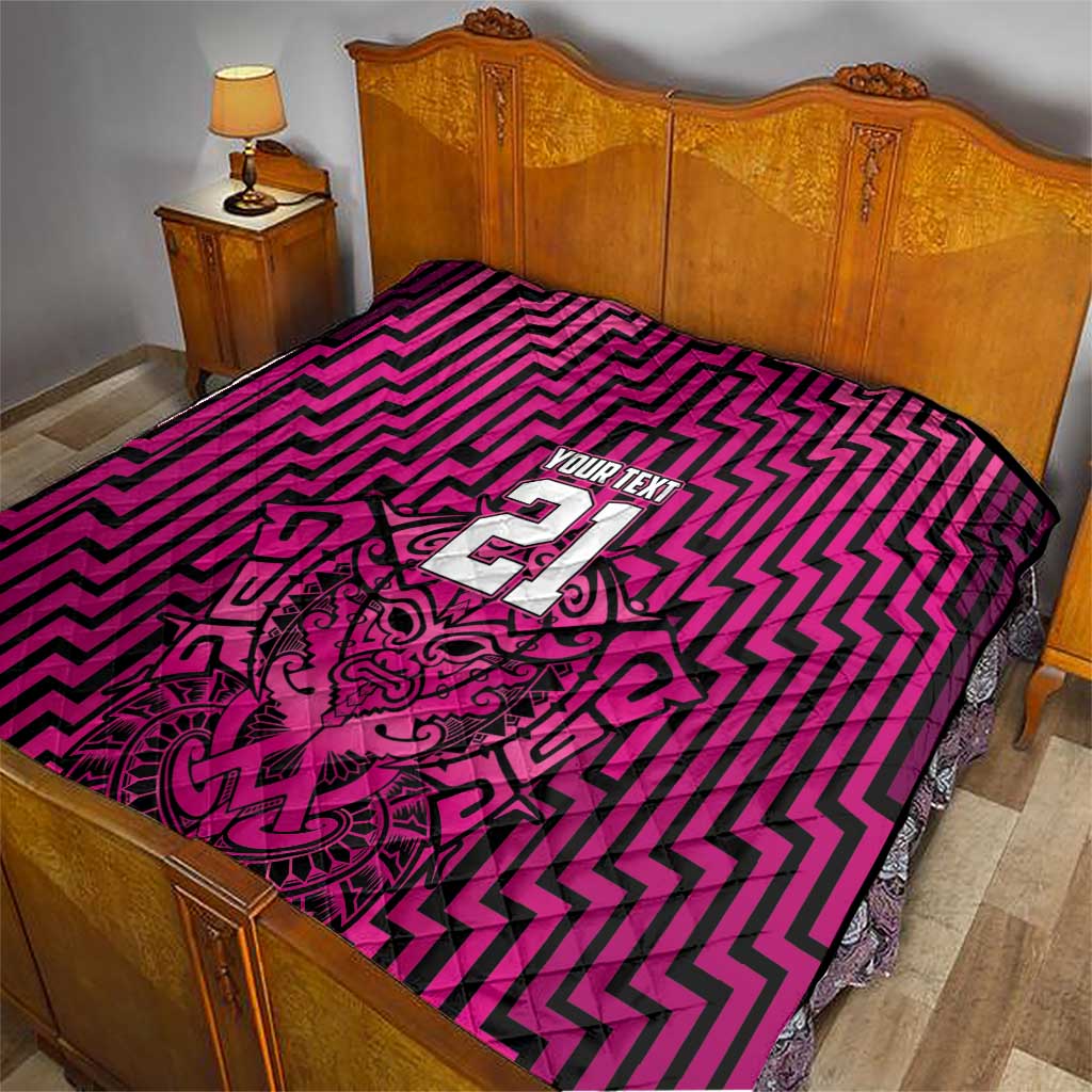 Custom Basketball New Zealand Quilt Pink Maori Ta Moko Indigenous - Polynesian Pride