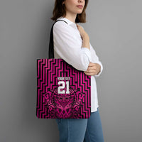 Custom Basketball New Zealand Tote Bag Pink Maori Ta Moko Indigenous - Polynesian Pride