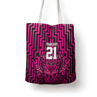 Custom Basketball New Zealand Tote Bag Pink Maori Ta Moko Indigenous - Polynesian Pride