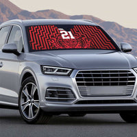 Custom Basketball New Zealand Auto Sun Shade Red Maori Ta Moko Indigenous - Polynesian Pride