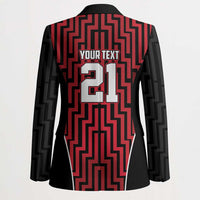 Custom Basketball New Zealand Blazer Red Maori Ta Moko Indigenous - Polynesian Pride