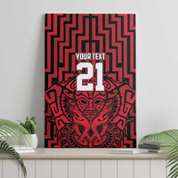 Custom Basketball New Zealand Canvas Wall Art Red Maori Ta Moko Indigenous - Polynesian Pride