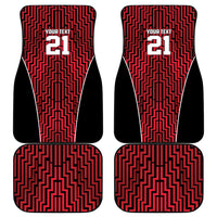 Custom Basketball New Zealand Car Mats Red Maori Ta Moko Indigenous - Polynesian Pride