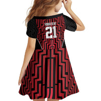 Custom Basketball New Zealand Family Matching Off Shoulder Maxi Dress and Hawaiian Shirt Red Maori Ta Moko Indigenous - Polynesian Pride