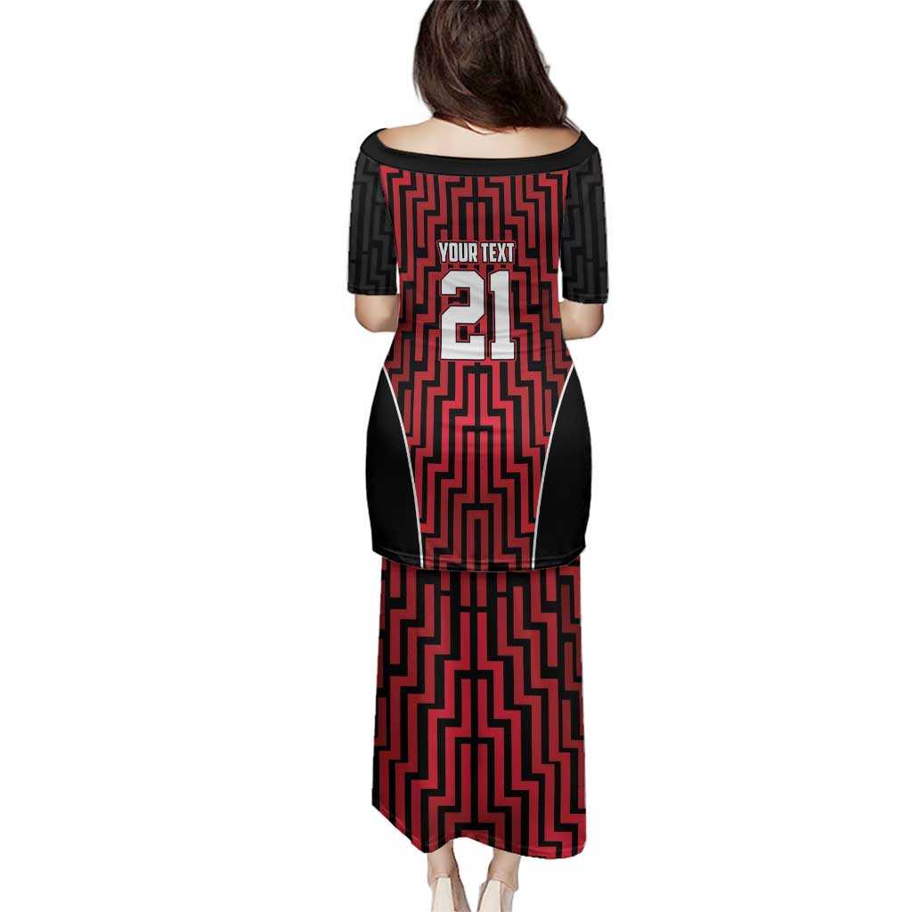 Custom Basketball New Zealand Family Matching Puletasi and Hawaiian Shirt Red Maori Ta Moko Indigenous - Polynesian Pride