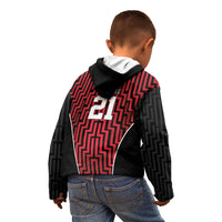 Custom Basketball New Zealand Kid Hoodie Red Maori Ta Moko Indigenous - Polynesian Pride