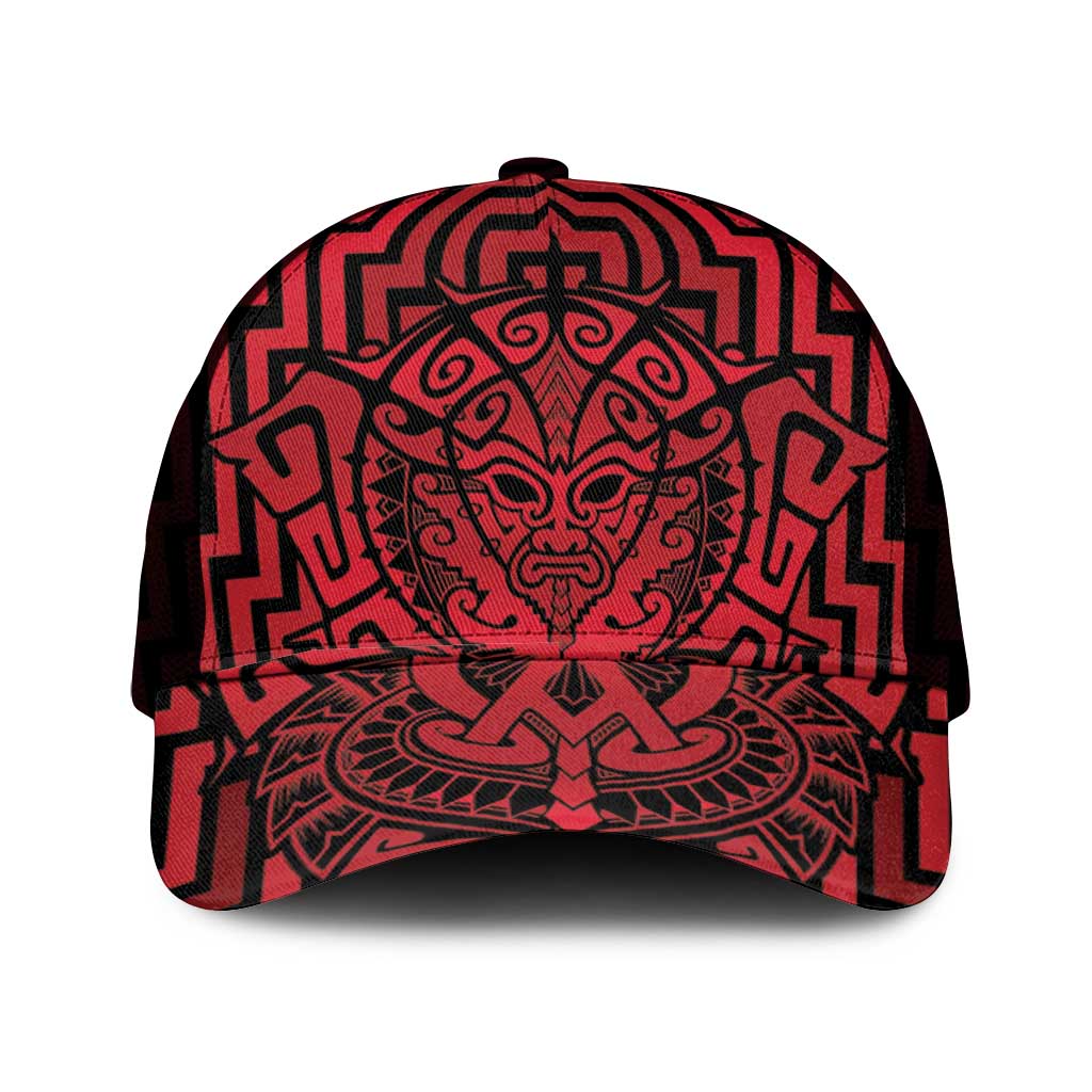 Basketball New Zealand Mesh Trucker Cap Red Maori Ta Moko Indigenous - Polynesian Pride