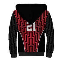Custom Basketball New Zealand Sherpa Hoodie Red Maori Ta Moko Indigenous - Polynesian Pride