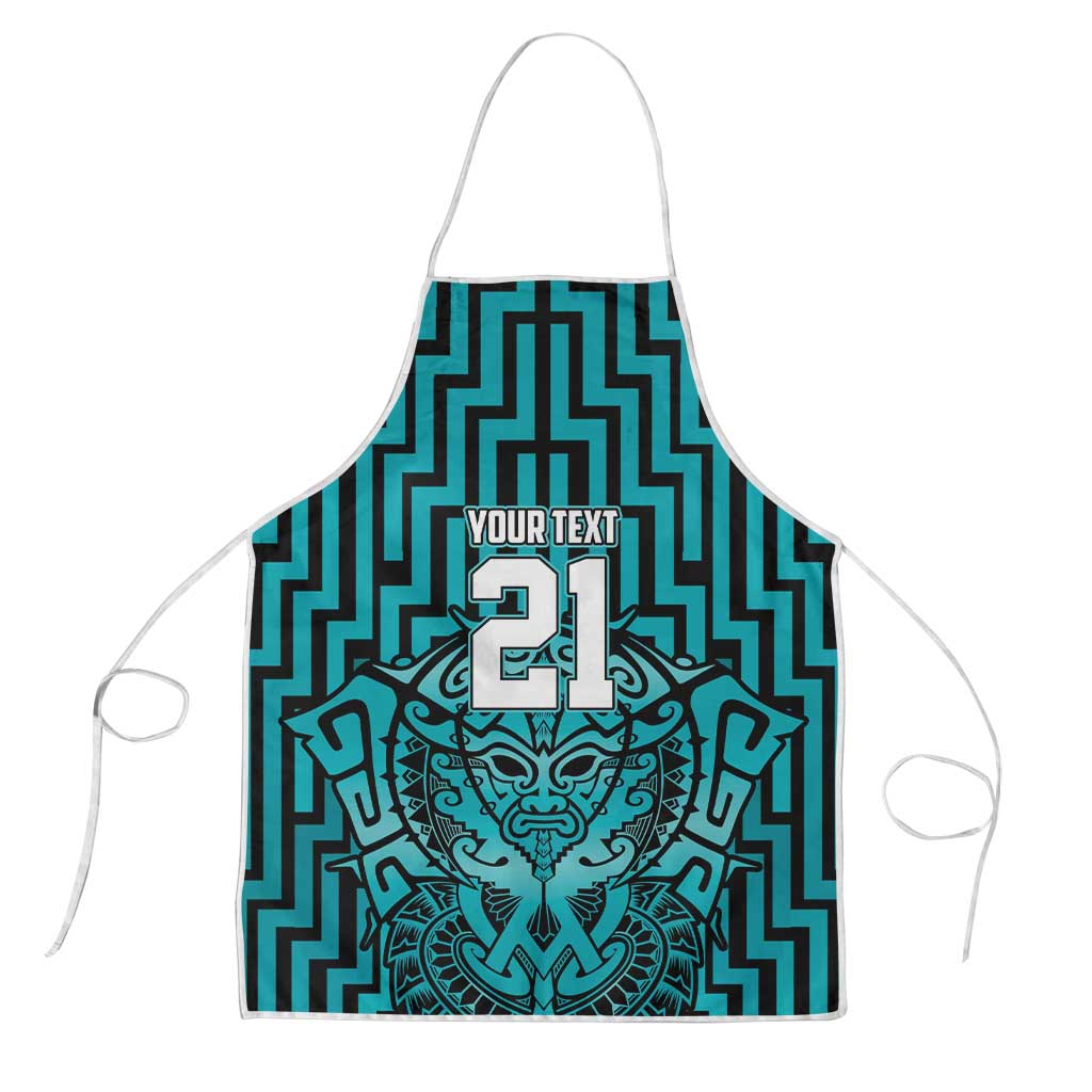 Custom Basketball New Zealand Apron Teal Maori Ta Moko Indigenous - Polynesian Pride