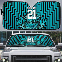 Custom Basketball New Zealand Auto Sun Shade Teal Maori Ta Moko Indigenous - Polynesian Pride